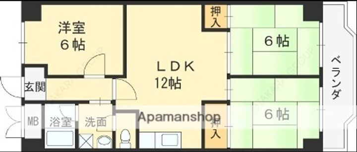 大阪府寝屋川市萱島信和町の賃貸マンションの間取り