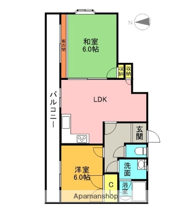 大阪府高槻市栄町4丁目の賃貸マンション306の間取り