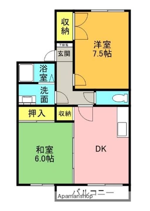 大阪府寝屋川市木田町の賃貸アパートの間取り