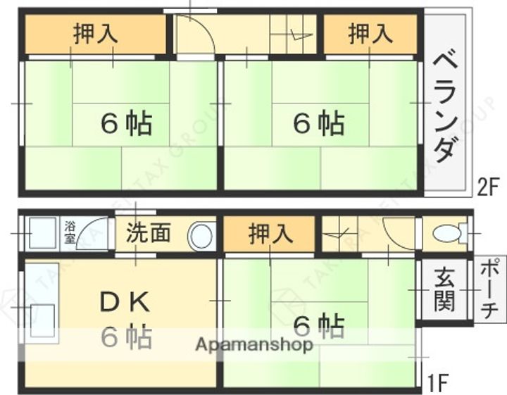 大阪府枚方市津田元町2丁目(一戸建)の賃貸物件戸建ての間取り