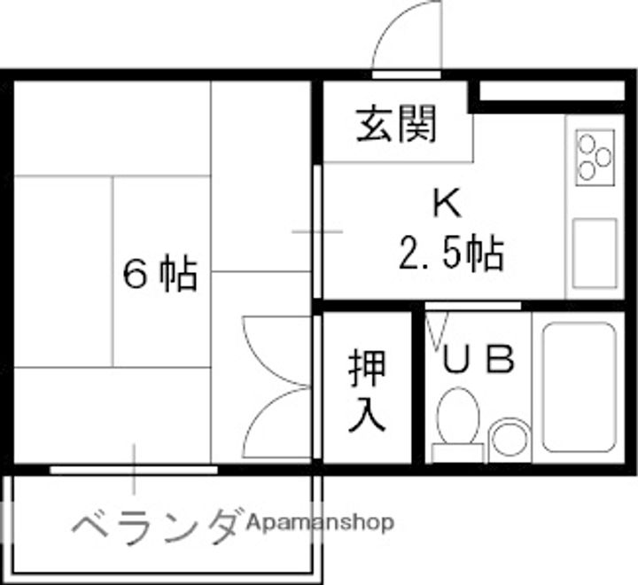 大阪府高槻市春日町の賃貸マンション201の間取り