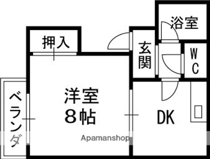 大阪府高槻市永楽町の賃貸マンション202の間取り