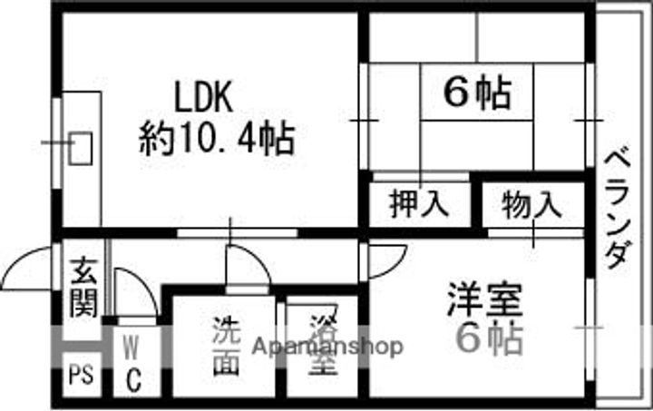 大阪府高槻市庄所町の賃貸マンションの間取り