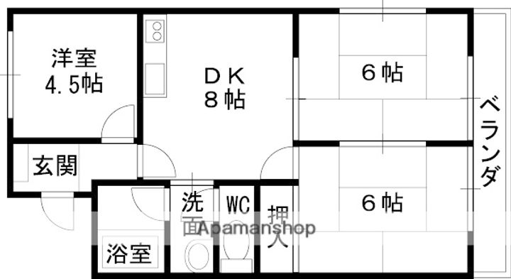 大阪府高槻市梶原1丁目の賃貸マンションの間取り