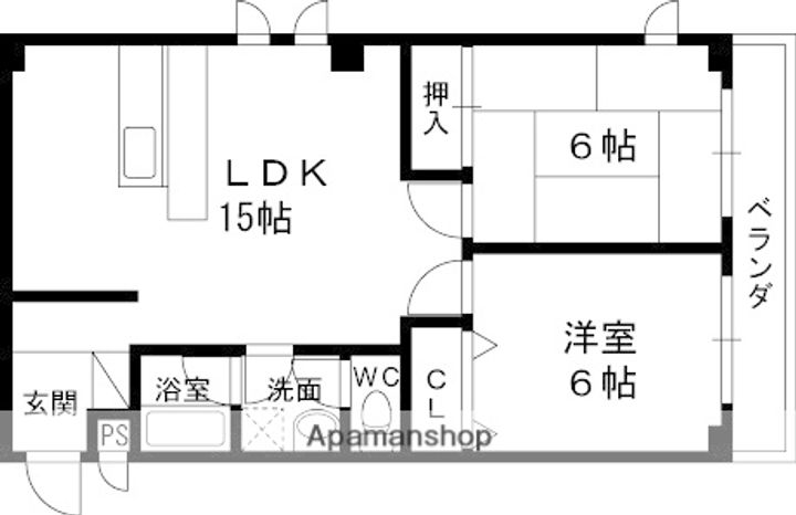 大阪府寝屋川市香里北之町の賃貸マンションの間取り