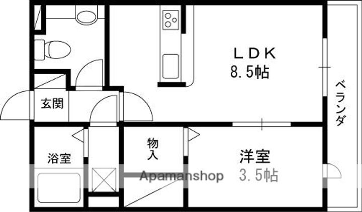 大阪府寝屋川市池田北町の賃貸アパートの間取り