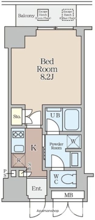 大阪府大阪市北区曾根崎新地2丁目の賃貸マンションの間取り