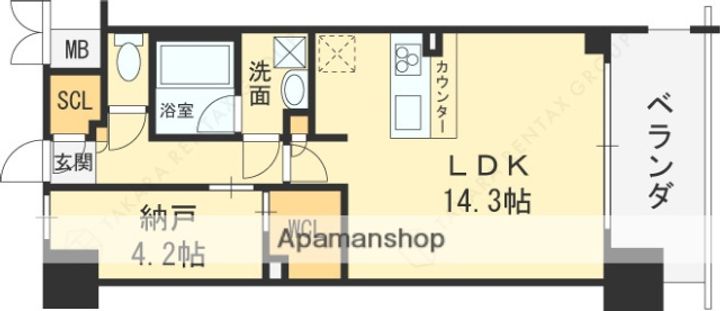 大阪府大阪市北区大淀中5丁目の賃貸マンションの間取り