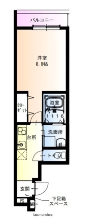 大阪府大阪市鶴見区今津中4丁目の賃貸アパートの間取り