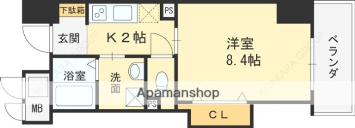 大阪府大阪市城東区成育2丁目の賃貸マンションの間取り