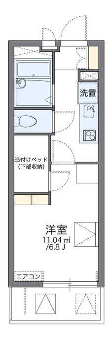レオパレスレヴェルベールⅢ307の間取り