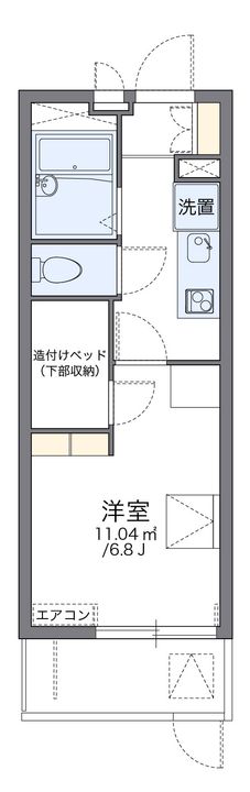 レオパレスレヴェルベールⅢ107の間取り