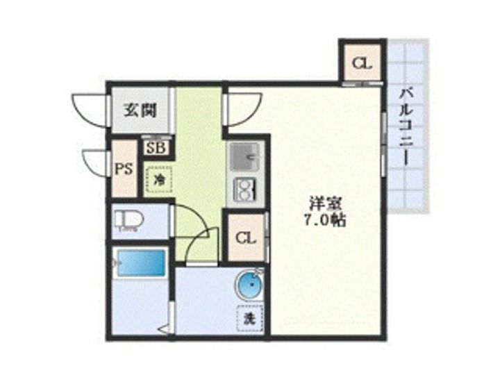 大阪府大阪市東淀川区柴島2丁目の賃貸マンションの間取り