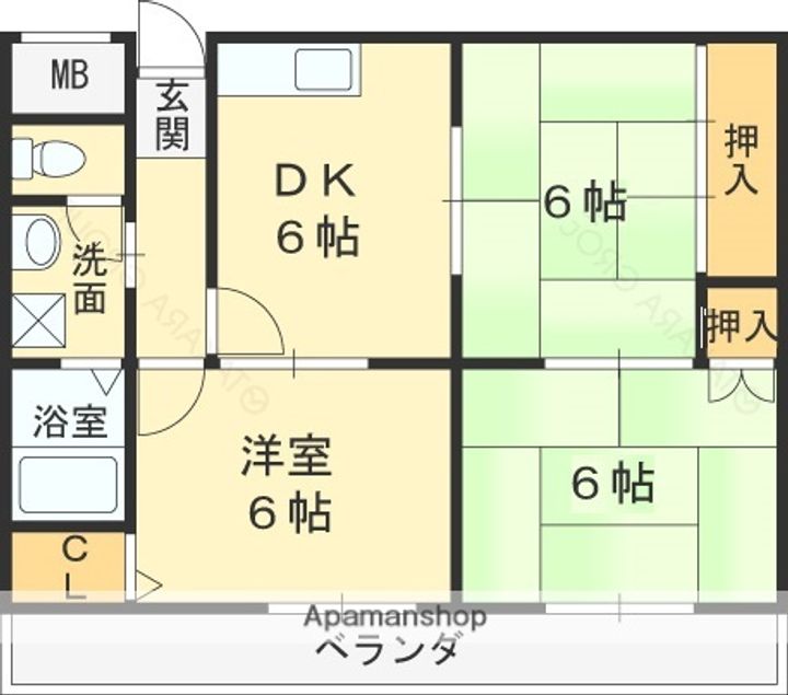 大阪府東大阪市横小路町5丁目の賃貸マンションの間取り