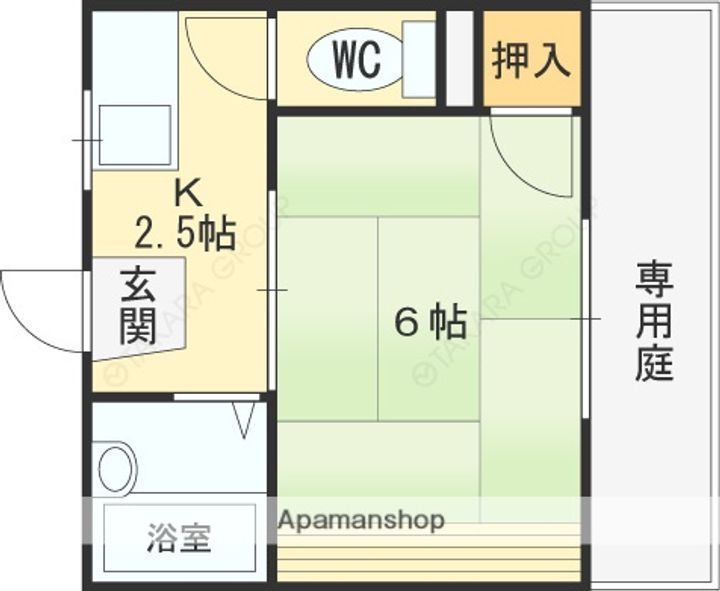 大阪府東大阪市金岡1丁目の賃貸アパートの間取り