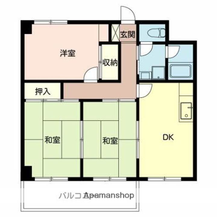 大阪府東大阪市中小阪2丁目の賃貸マンションの間取り