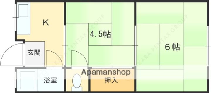 大阪府東大阪市西岩田1丁目の賃貸アパートの間取り