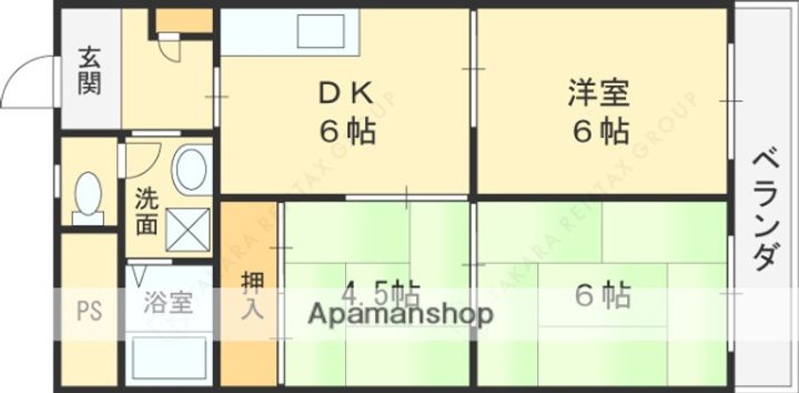 大阪府東大阪市玉串町西1丁目の賃貸マンションの間取り