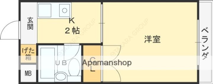 大阪府東大阪市小阪2丁目の賃貸マンションの間取り