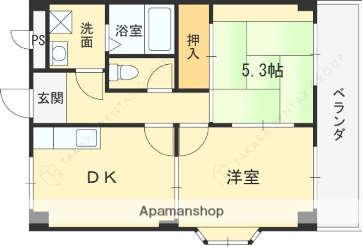 大阪府堺市中区土塔町の賃貸マンションの間取り
