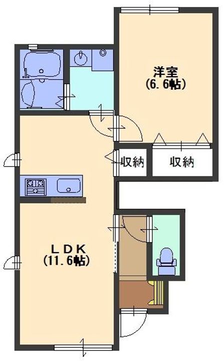 GLANZ 松下101号室の間取り