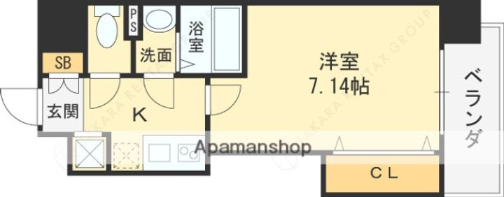 大阪府東大阪市足代新町の賃貸マンションの間取り