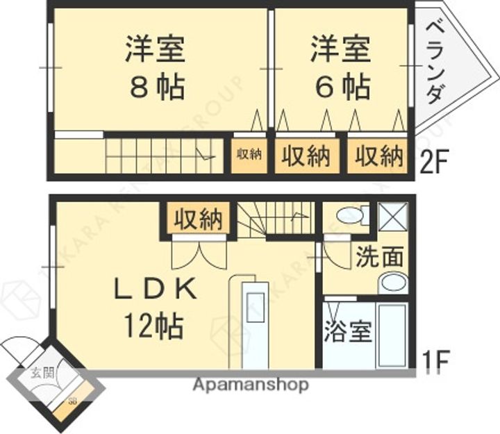 大阪府東大阪市友井3丁目(一戸建)の賃貸物件の間取り