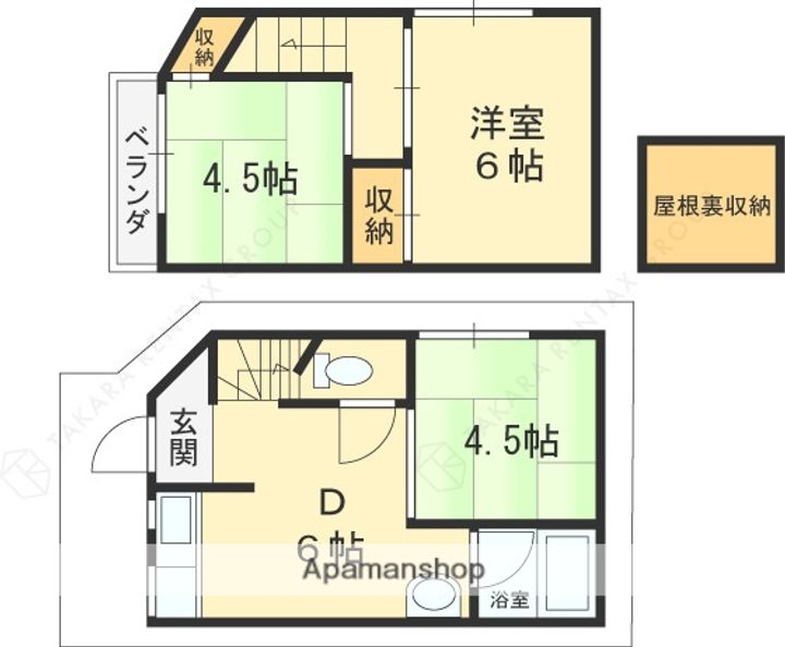 大阪府東大阪市菱屋東2丁目(一戸建)の賃貸物件の間取り