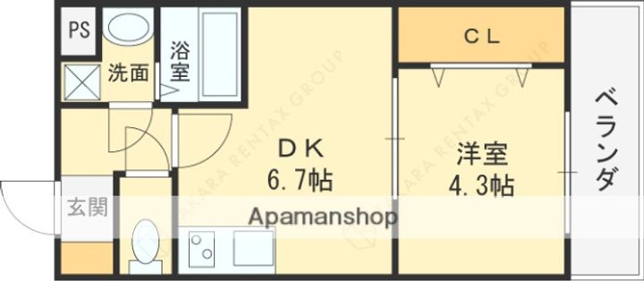 大阪府東大阪市上小阪2丁目の賃貸マンションの間取り