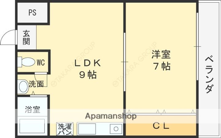 大阪府東大阪市下小阪5丁目の賃貸マンションの間取り