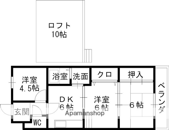 大阪府八尾市上尾町5丁目の賃貸マンション303の間取り
