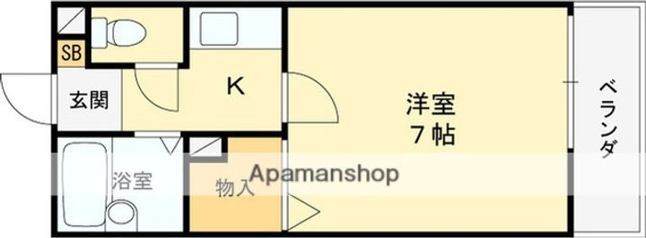 大阪府東大阪市西石切町5丁目の賃貸マンション606の間取り