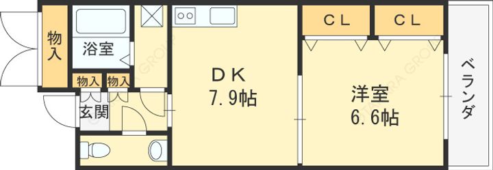 プリムローズ八戸ノ里の間取り