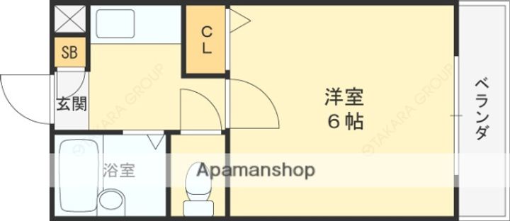 大阪府東大阪市旭町の賃貸マンション418の間取り