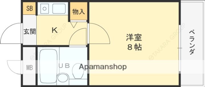 大阪府東大阪市吉田2丁目の賃貸マンションの間取り