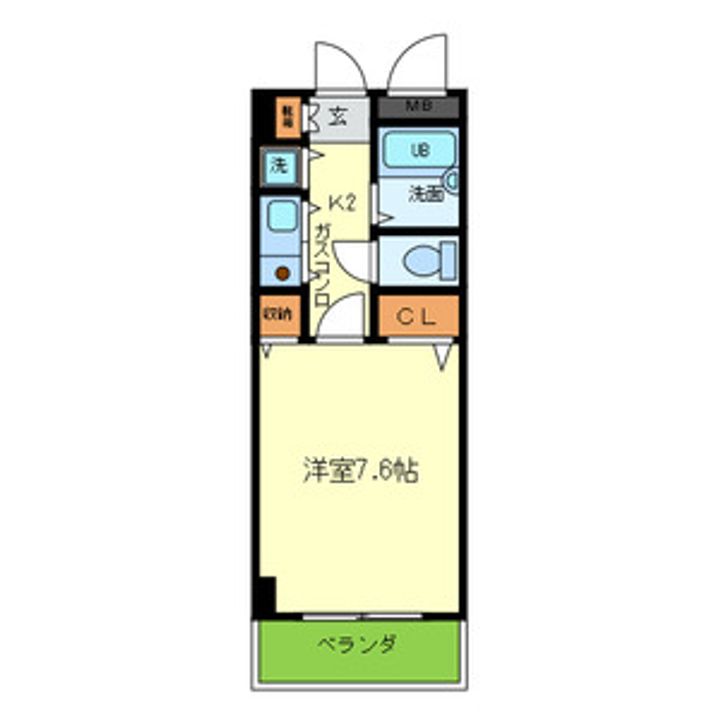 大阪府東大阪市長堂1丁目の賃貸マンションの間取り