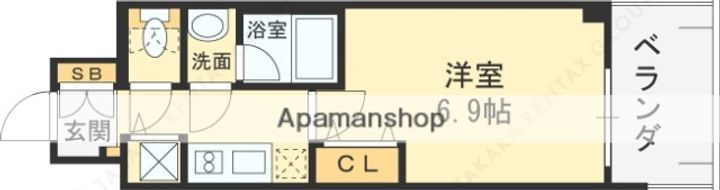 大阪府東大阪市中野南の賃貸マンションの間取り