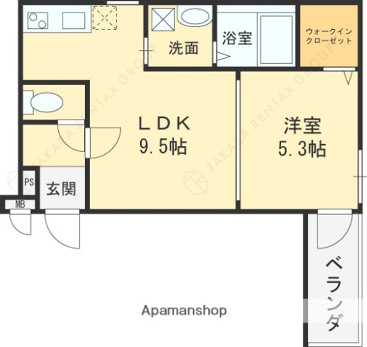 大阪府東大阪市稲葉1丁目の賃貸アパートの間取り