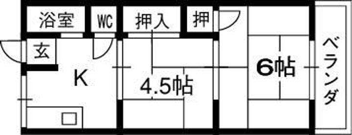 大阪府八尾市旭ケ丘1丁目の賃貸マンション204の間取り
