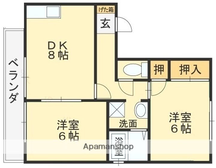 大阪府八尾市山本高安町2丁目の賃貸アパートの間取り