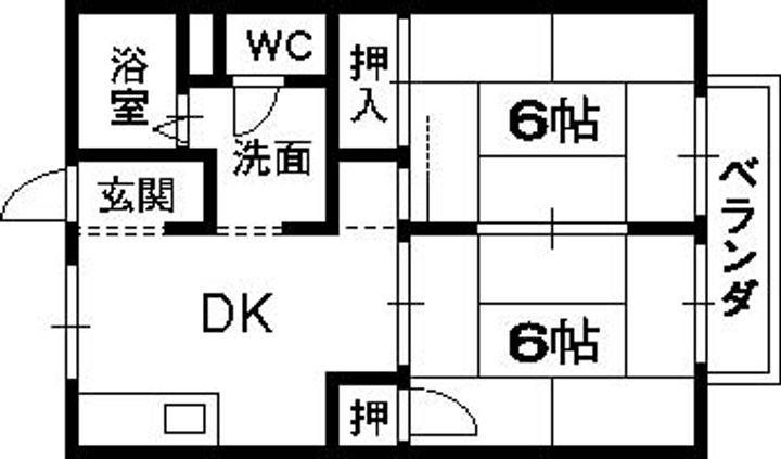 大阪府八尾市東山本新町8丁目の賃貸アパート203の間取り