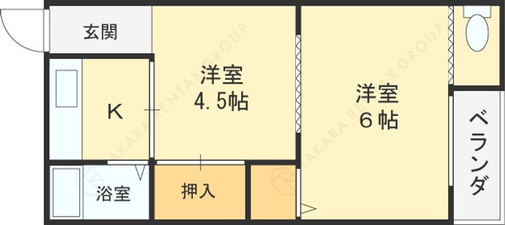 大阪府八尾市明美町1丁目の賃貸マンション302の間取り