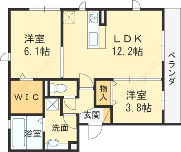 ヴィラージュNISSINの間取り
