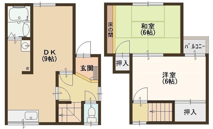 大阪府八尾市都塚1丁目(一戸建)の賃貸物件戸建ての間取り