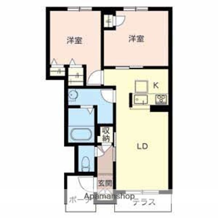 セントリビエ北野田B棟C棟B102の間取り