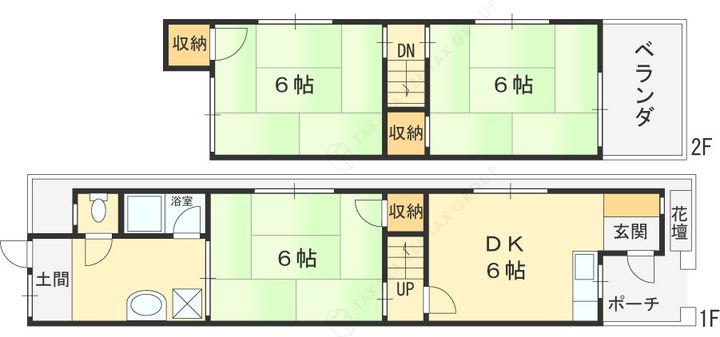 大阪府八尾市福万寺町南3丁目(一戸建)の賃貸物件戸建ての間取り