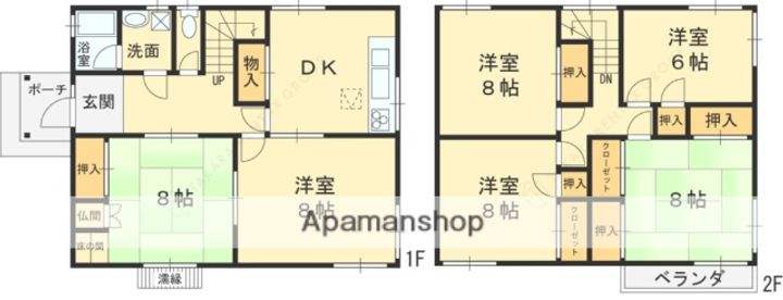 大阪府八尾市黒谷6丁目(一戸建)の賃貸物件の間取り