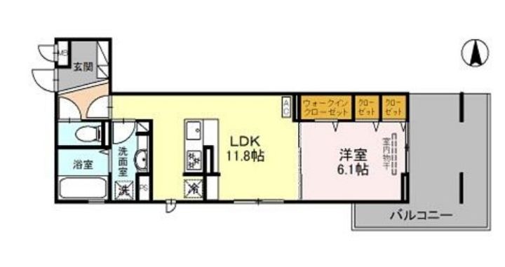 大阪府八尾市西木の本1丁目の賃貸アパートの間取り
