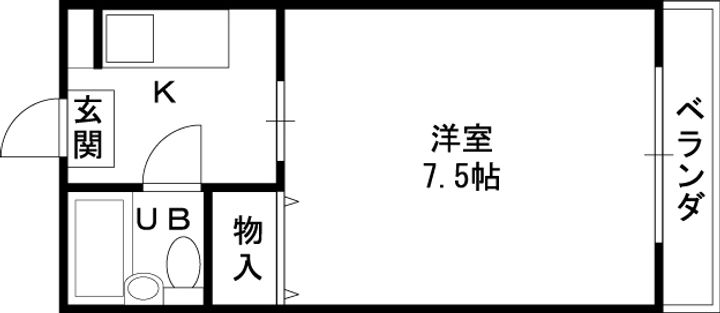 大阪府八尾市北本町2丁目の賃貸マンションの間取り