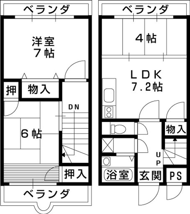 大阪府八尾市陽光園2丁目の賃貸マンション204の間取り